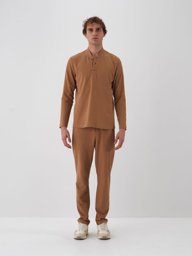 Camel Pamuk Dokulu Regular Fit Sweat Pantolon - Xint