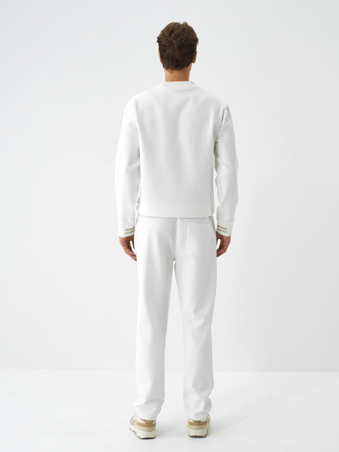 Ekru Pamuk Dokulu Regular Fit Sweat Pantolon - Xint