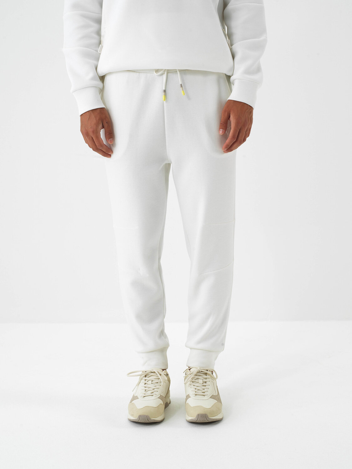 Ekru Pamuk Dokulu Regular Fit Sweat Pantolon - Xint