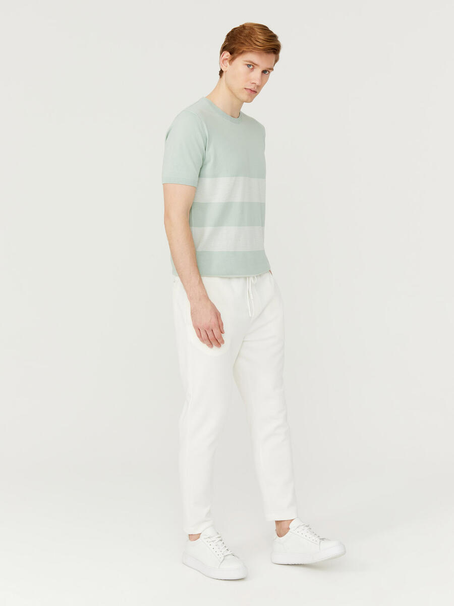 Ekru Regular Fit Pamuklu Sweat Pantolon - 2