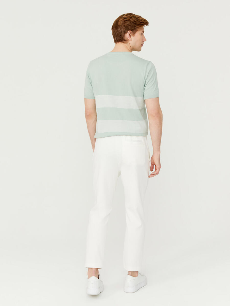 Ekru Regular Fit Pamuklu Sweat Pantolon - 4