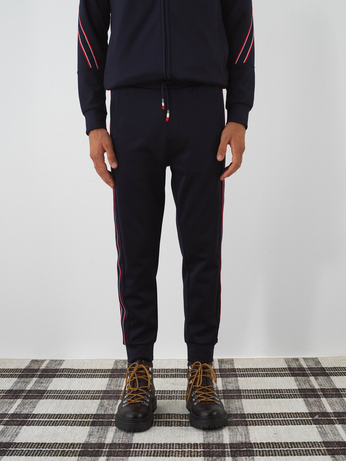 Lacivert Esnek Dokulu Regular Fit Sweat Pantolon - Xint