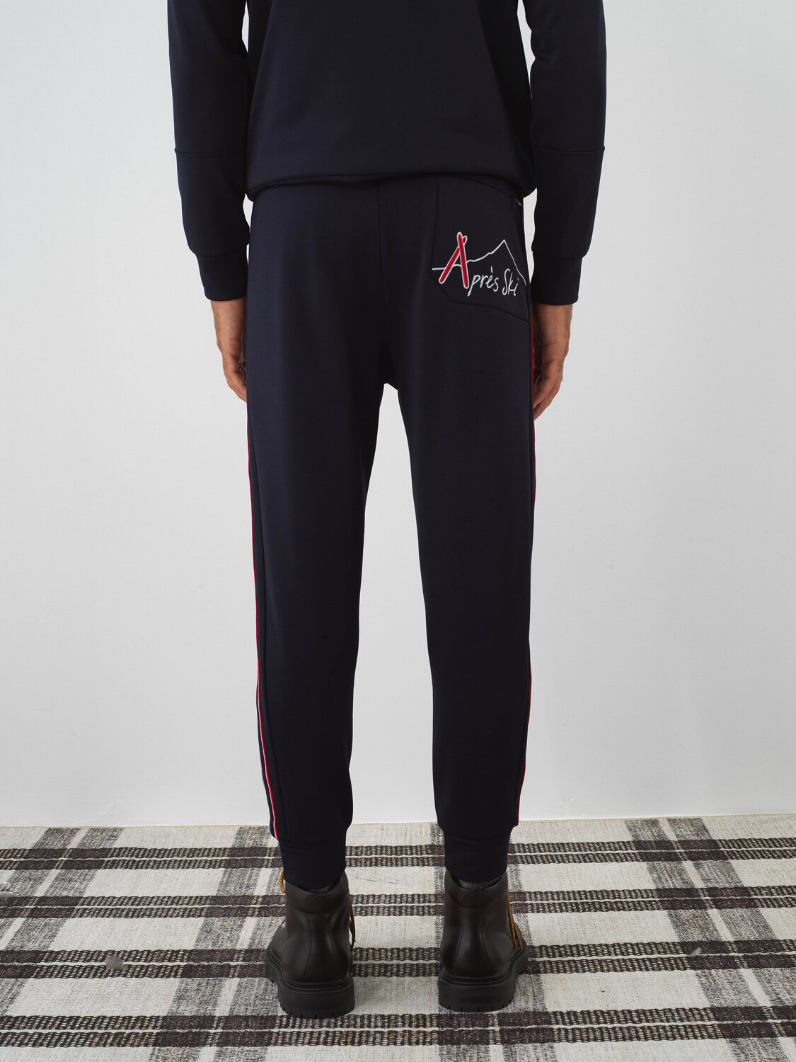 Lacivert Esnek Dokulu Regular Fit Sweat Pantolon - Xint