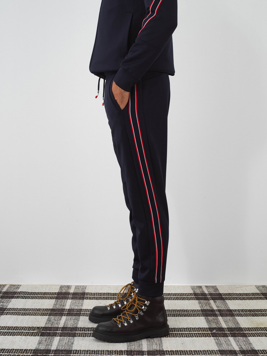 Lacivert Esnek Dokulu Regular Fit Sweat Pantolon - Xint