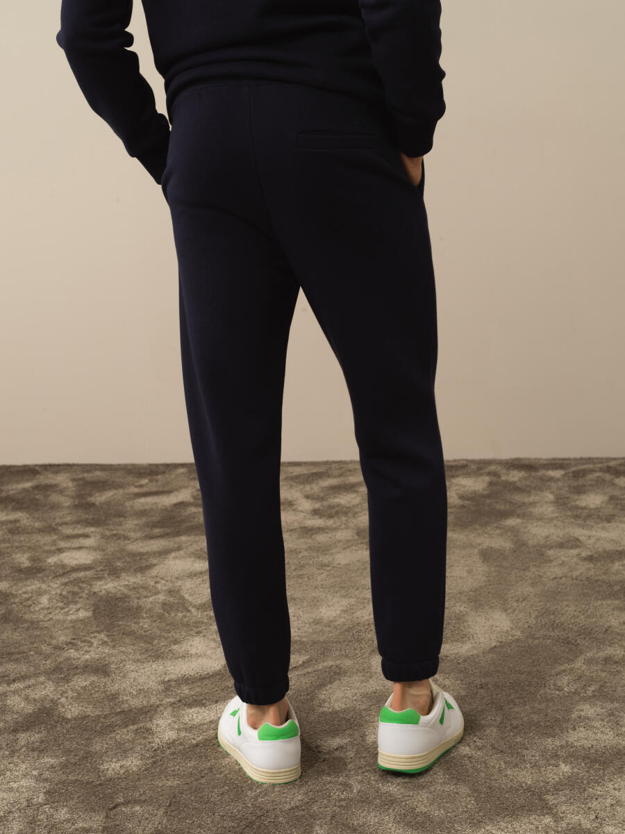 Lacivert Pamuk Dokulu Regular Fit Sweat Pantolon - 3