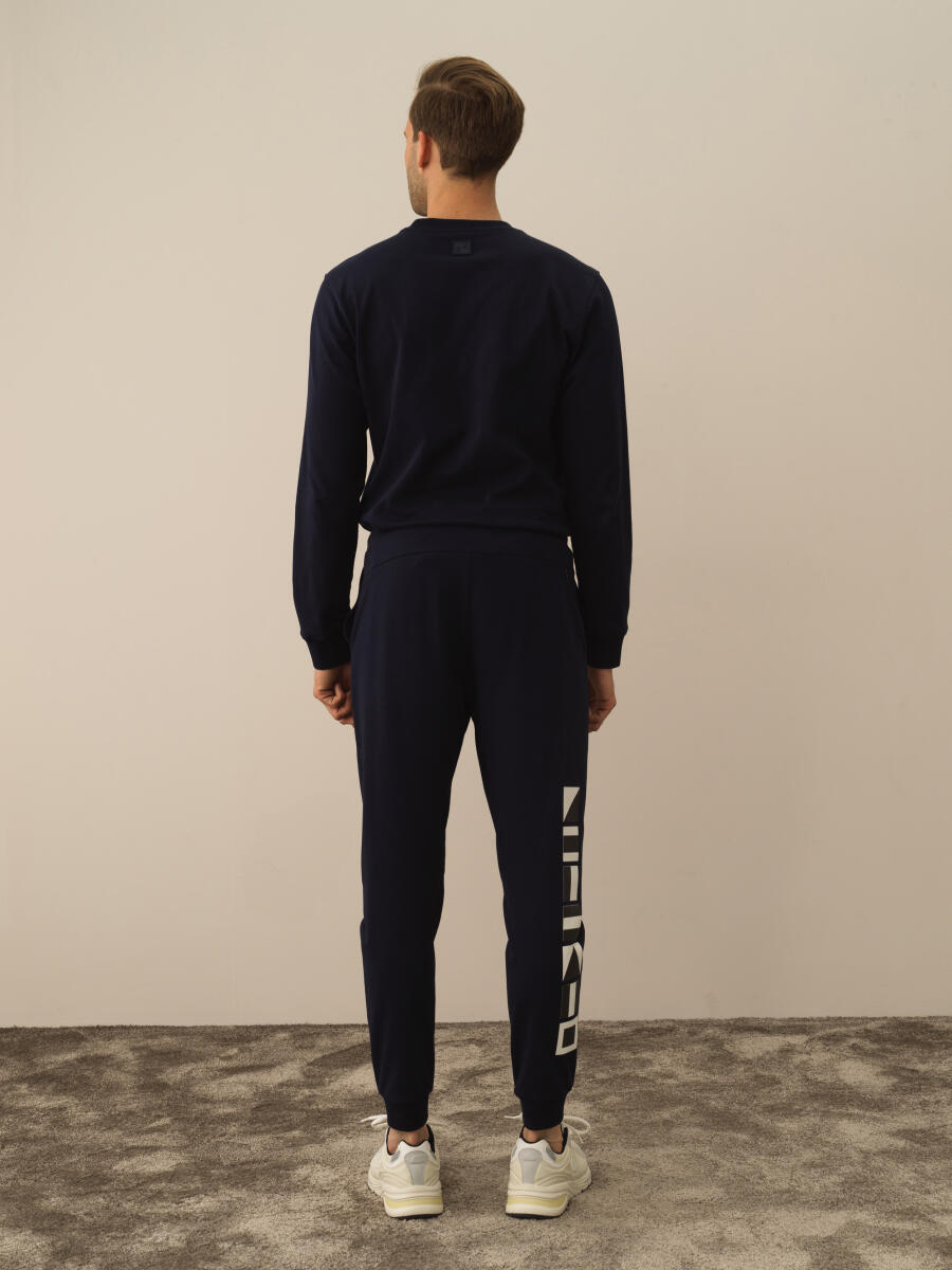 Lacivert Pamuk Dokulu Regular Fit Sweat Pantolon - 3