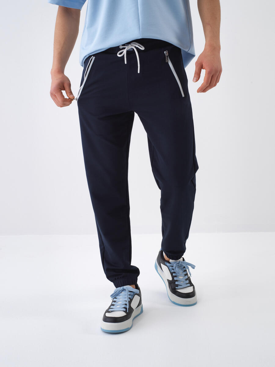 Lacivert Regular Fit Pamuklu Sweat Pantolon