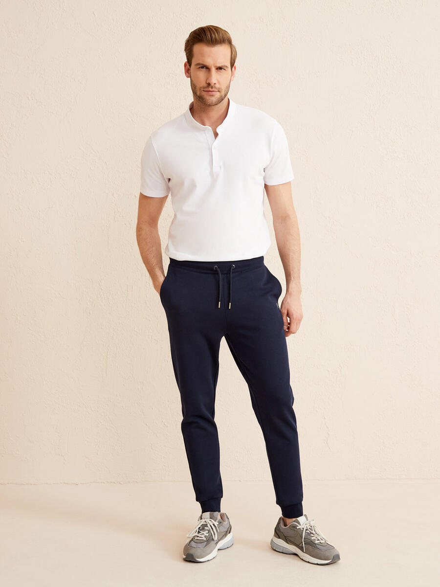 Lacivert Slim Fit Pamuklu Sweat Pantolon - 2
