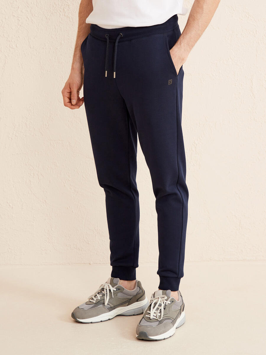 Lacivert Slim Fit Pamuklu Sweat Pantolon