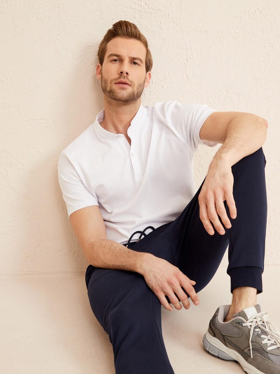 Lacivert Slim Fit Pamuklu Sweat Pantolon - 3