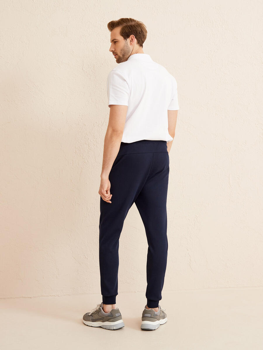 Lacivert Slim Fit Pamuklu Sweat Pantolon - 4