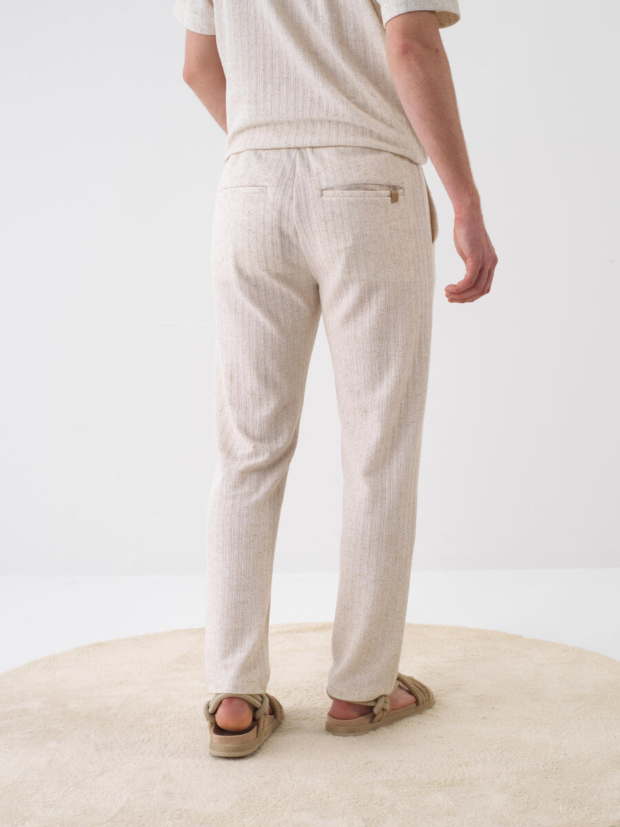 Natural Regular Fit Keten Sweat Pantolon - 3