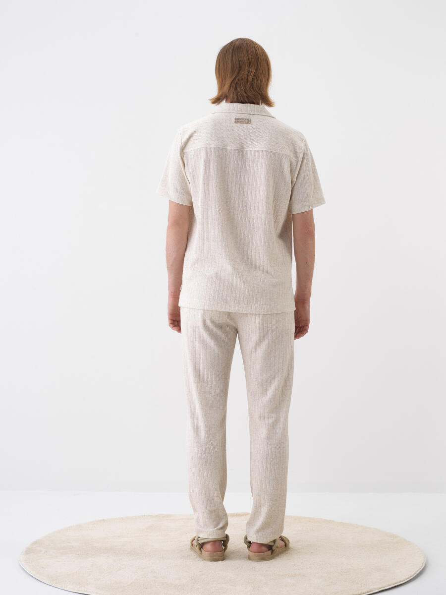 Natural Regular Fit Keten Sweat Pantolon - 4