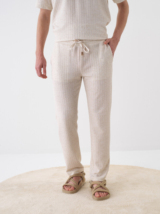 Naturel Regular Fit Keten Sweat Pantolon - Xint