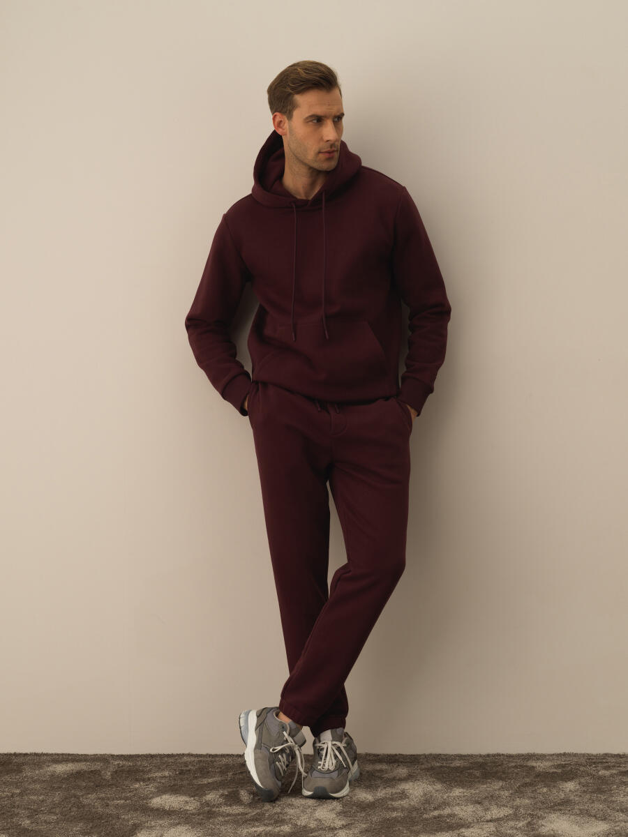 Bordo Basic Sweat Pantolon - 2