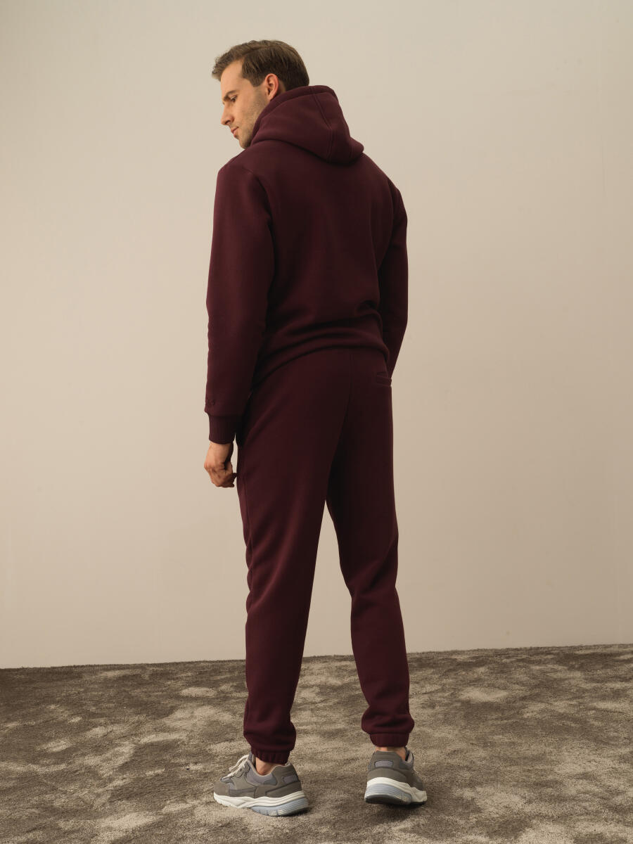 Bordo Basic Sweat Pantolon - 4