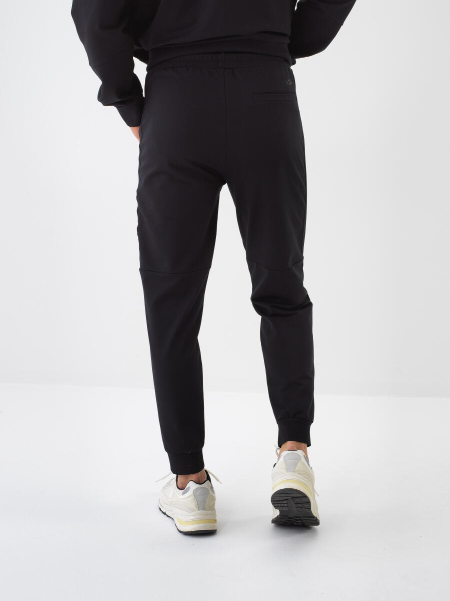 Siyah Regular Fit Pamuklu Sweat Pantolon - 4