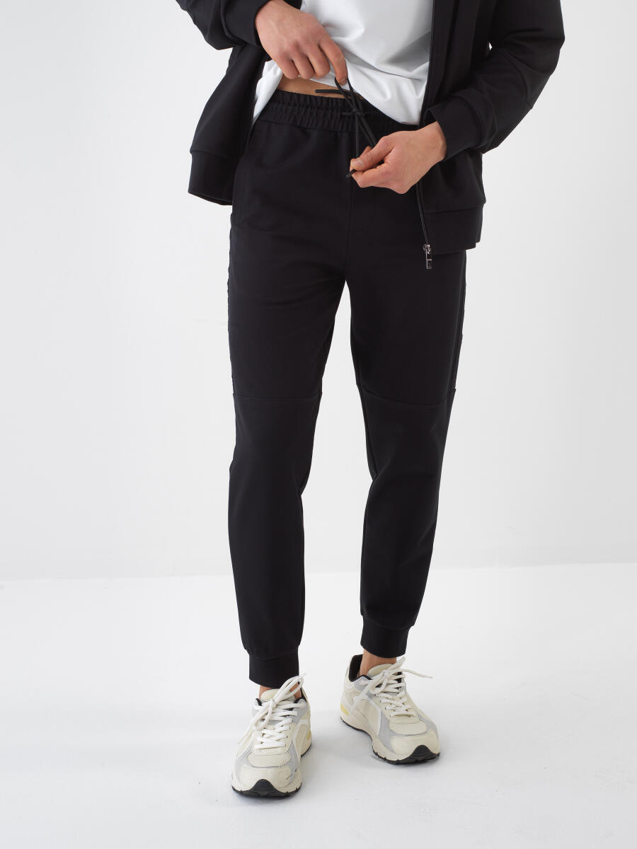 Siyah Regular Fit Pamuklu Sweat Pantolon