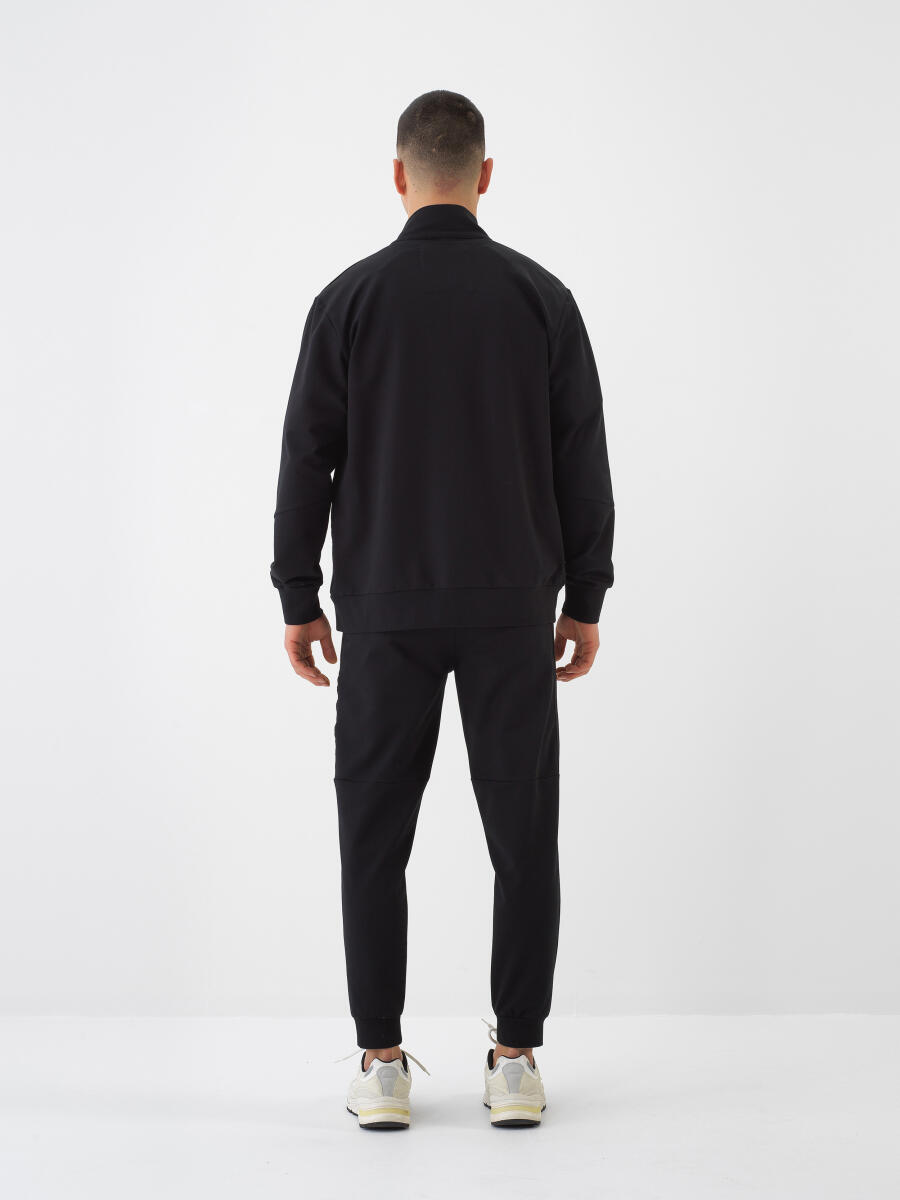 Siyah Regular Fit Pamuklu Sweat Pantolon - 5