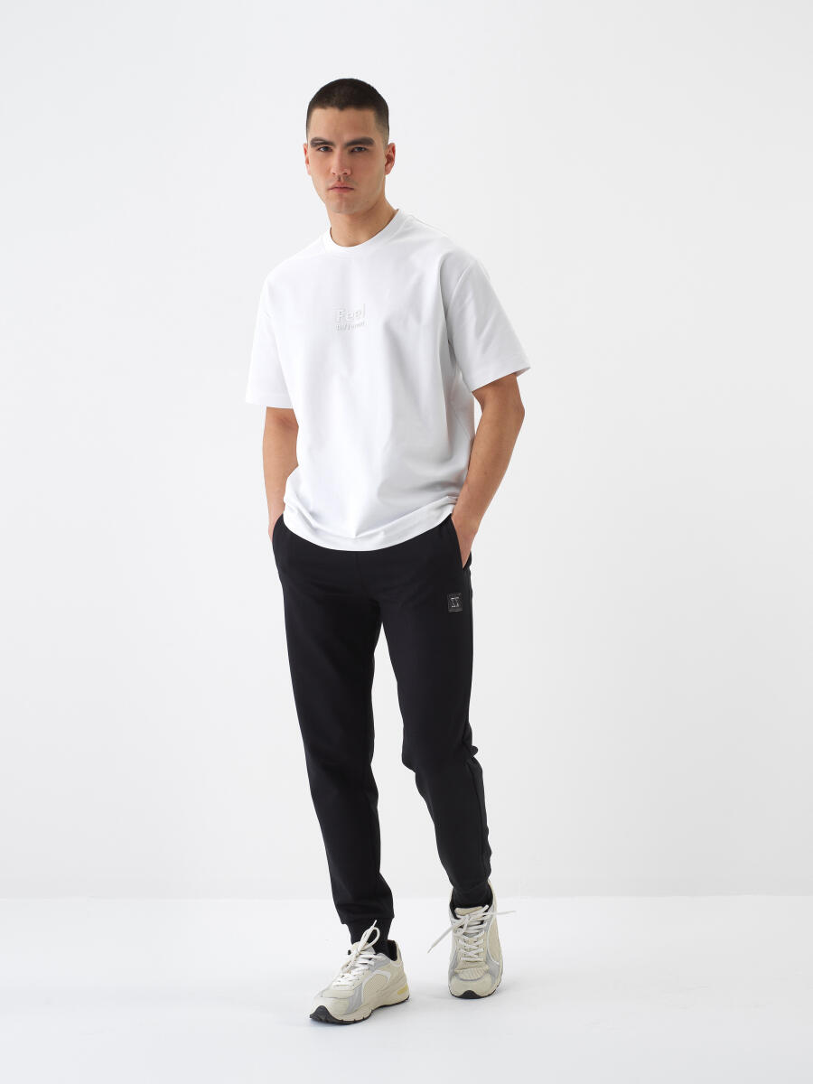 Siyah Regular Fit Pamuklu Sweat Pantolon - 2