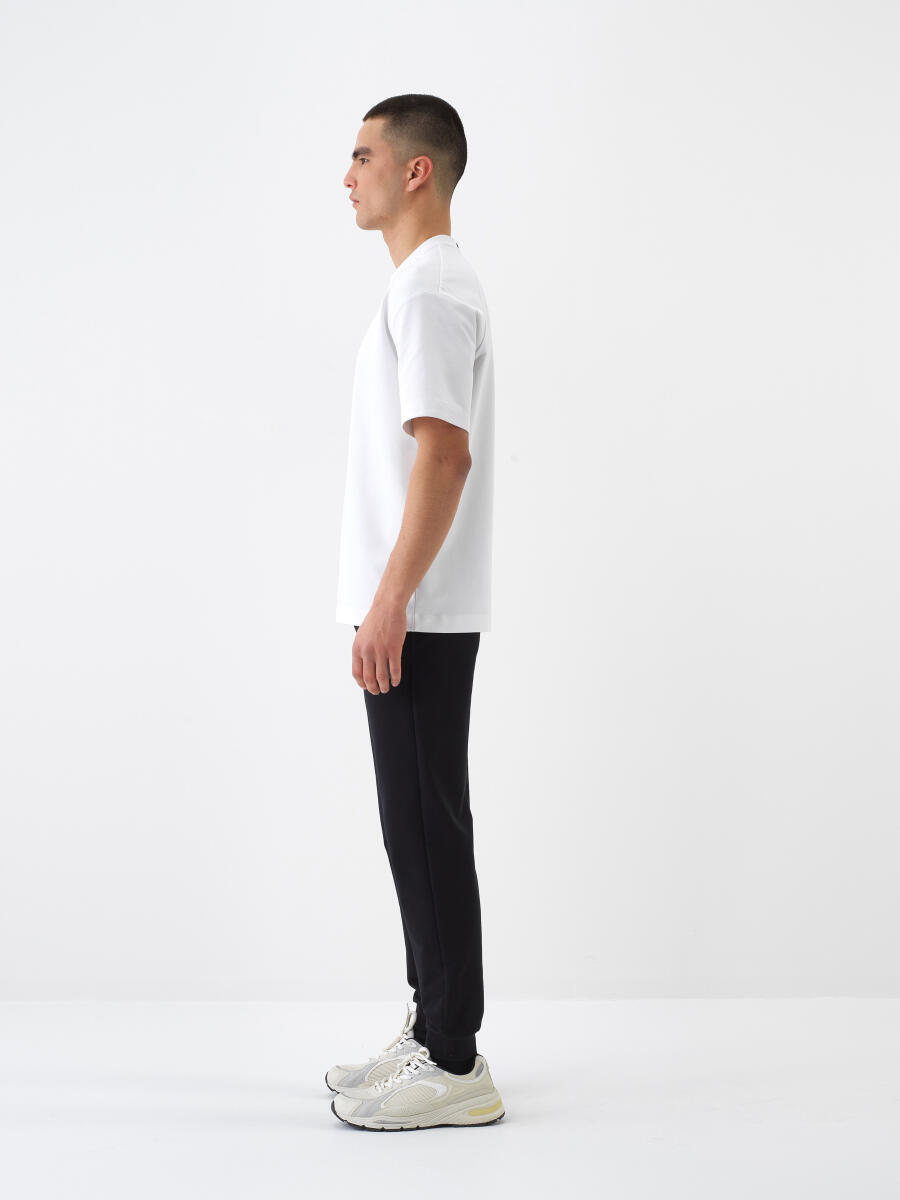Siyah Regular Fit Pamuklu Sweat Pantolon - 3