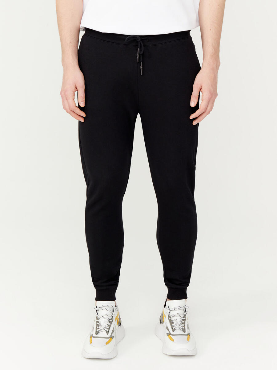 Siyah Slim Fit Pamuklu Sweat Pantolon - 3