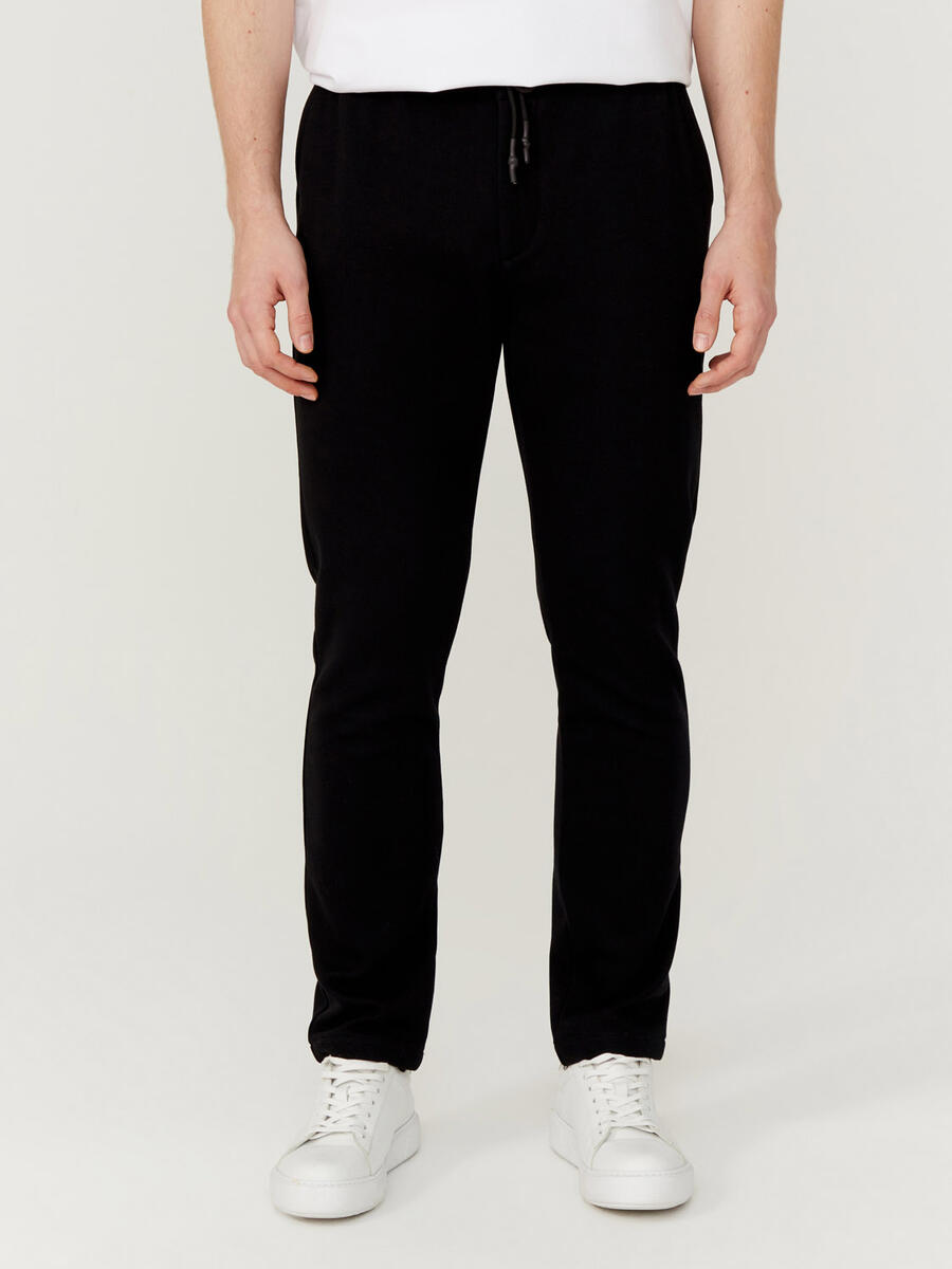 Siyah Slim Fit Pamuklu Sweat Pantolon - 3