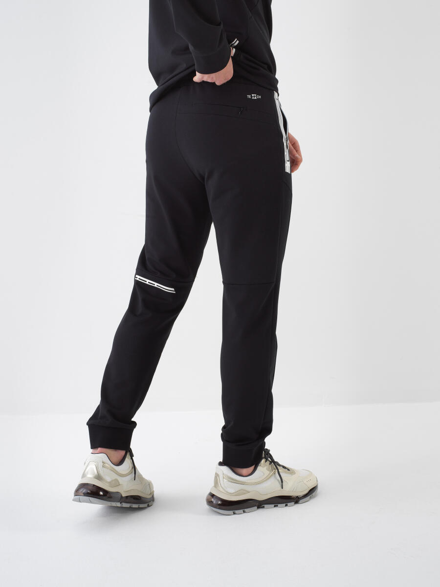Siyah Slim Fit Pamuklu Sweat Pantolon - 4