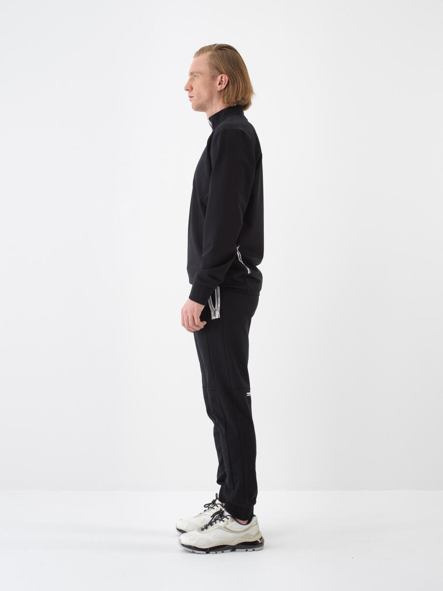 Siyah Slim Fit Pamuklu Sweat Pantolon - 3