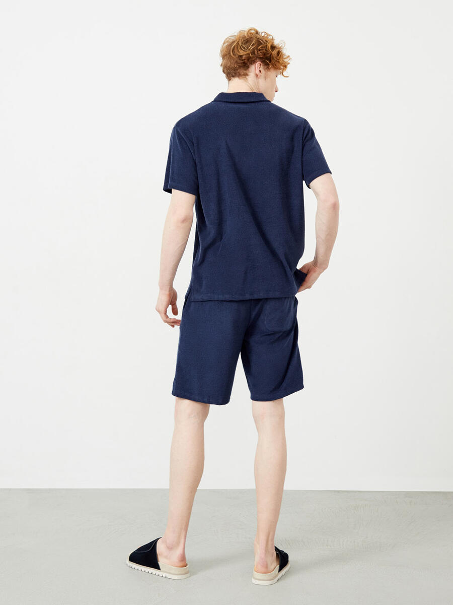 Lacivert Regular Fit Pamuklu Sweat Şort - 5