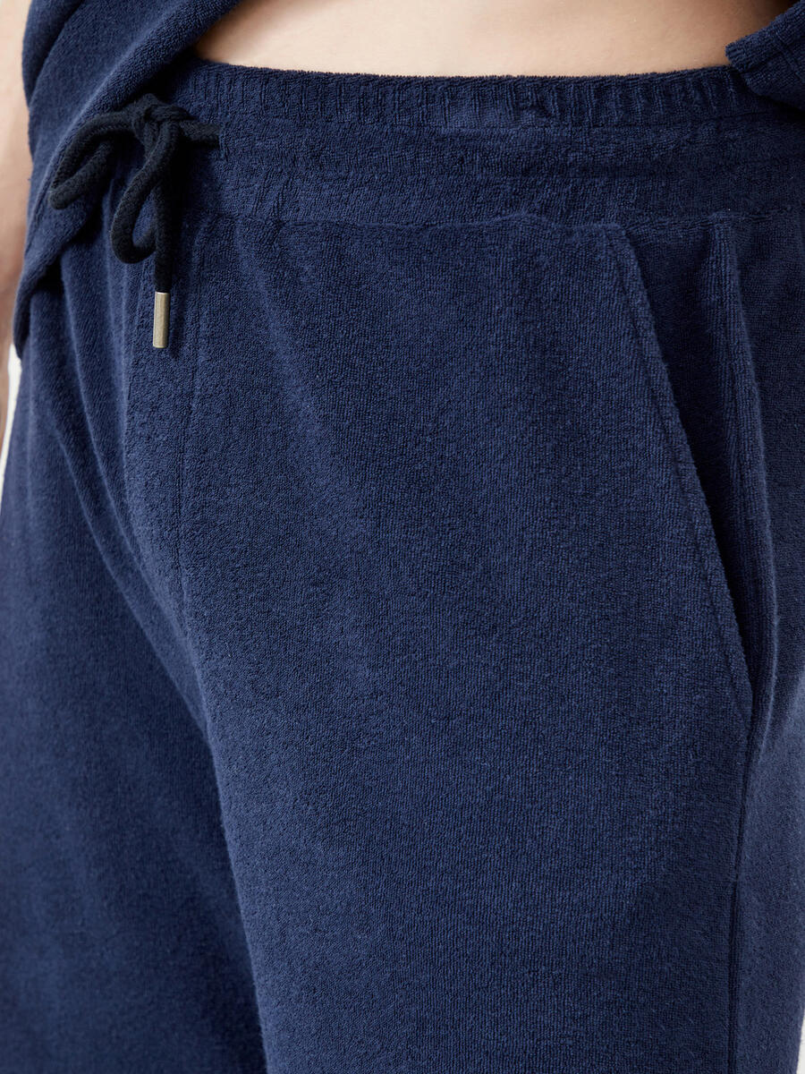 Lacivert Regular Fit Pamuklu Sweat Şort - 4