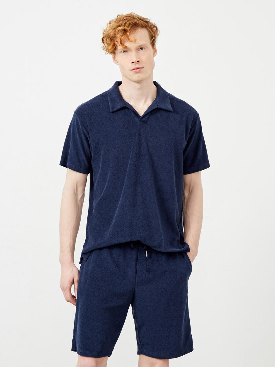 Lacivert Regular Fit Pamuklu Sweat Şort