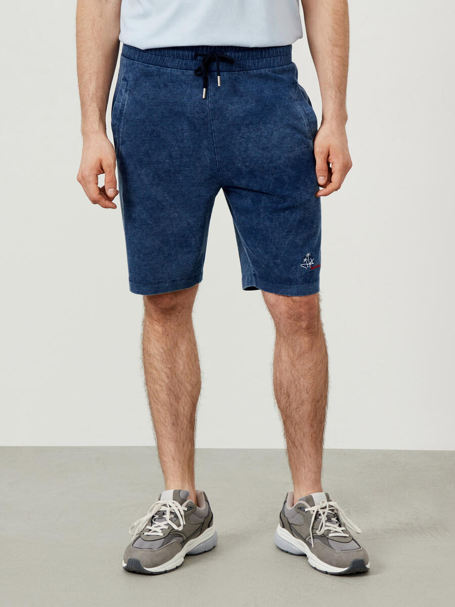 Lacivert Regular Fit Pamuklu Sweat Şort