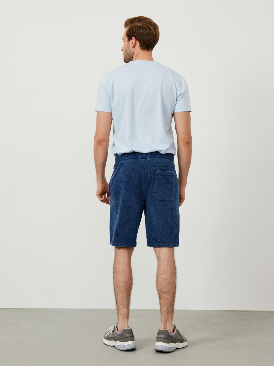 Lacivert Regular Fit Pamuklu Sweat Şort - 4