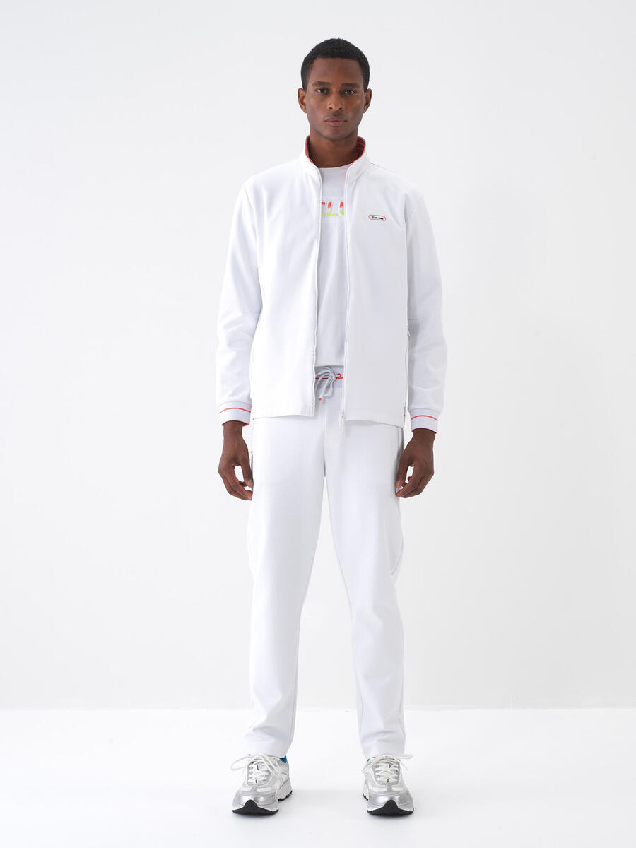 Beyaz Regular Fit Pamuklu Sweatmont - 2