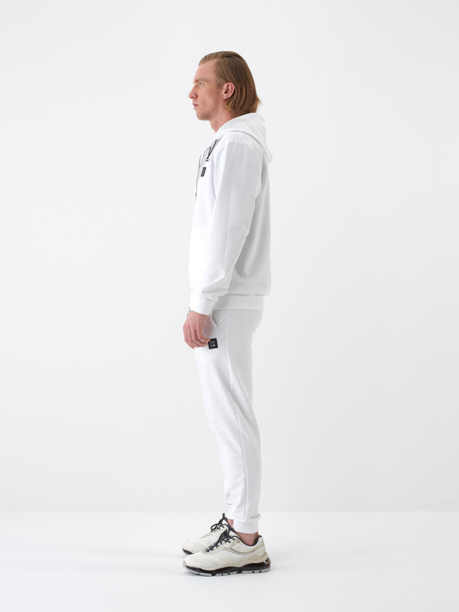 Beyaz Regular Fit Pamuklu Sweatmont - 4