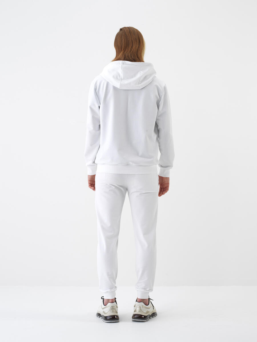 Beyaz Regular Fit Pamuklu Sweatmont - 6