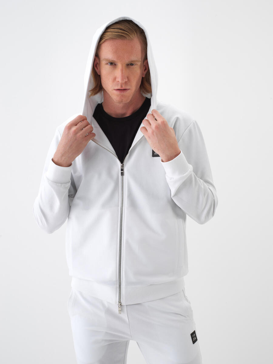 Beyaz Regular Fit Pamuklu Sweatmont - 3
