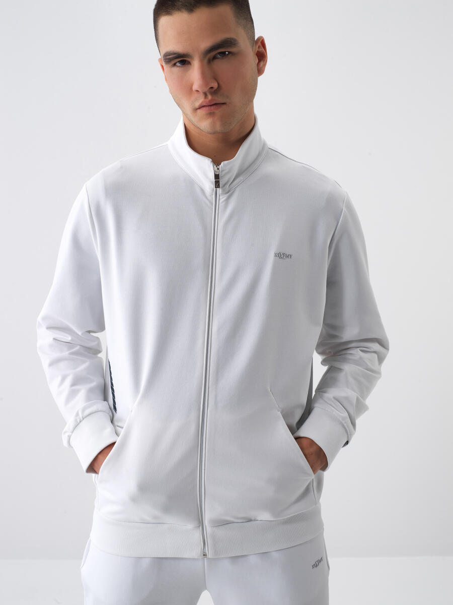Beyaz Regular Fit Pamuklu Sweatmont