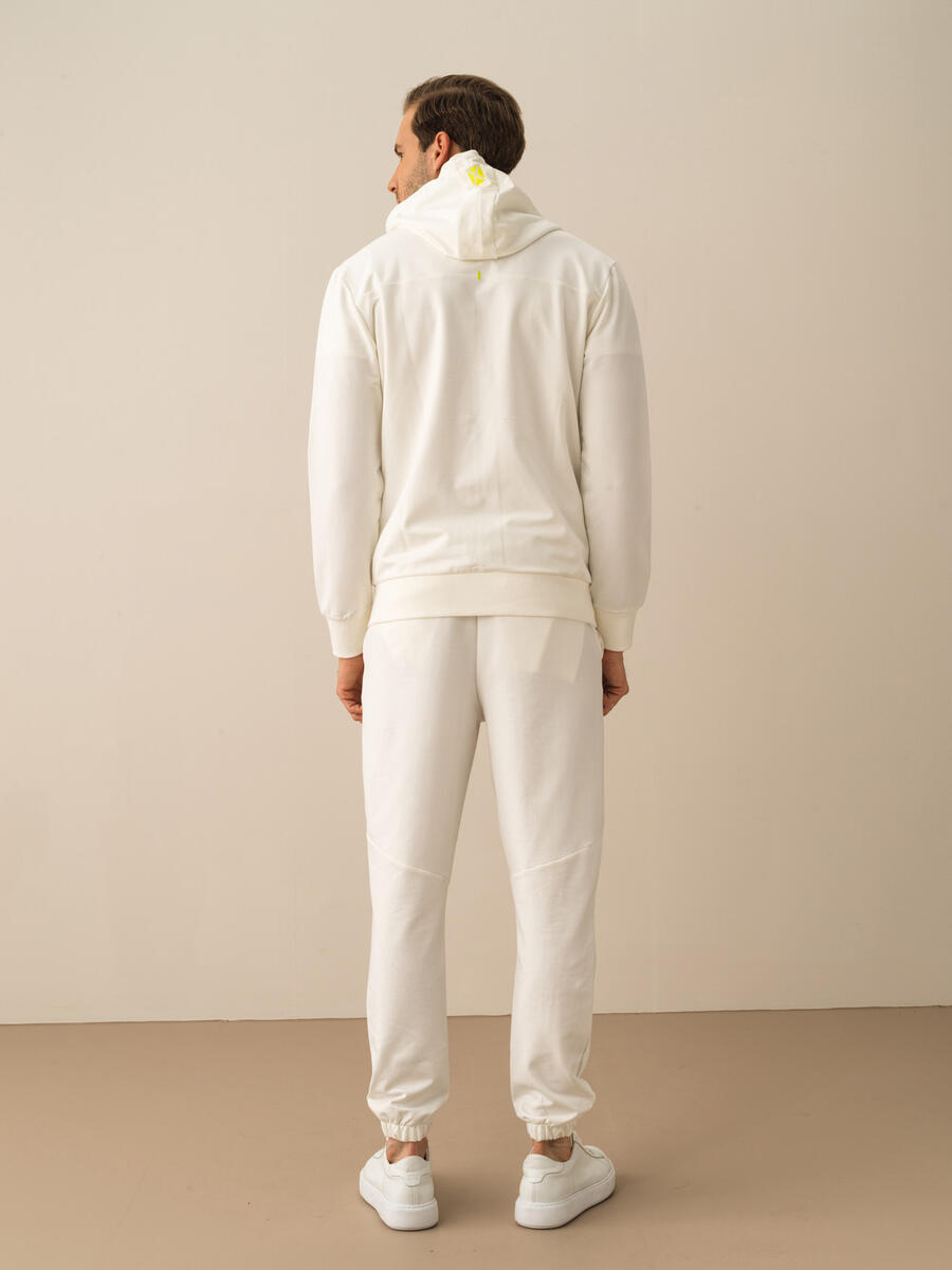 Beyaz Slim Fit Pamuklu Sweatmont - 4