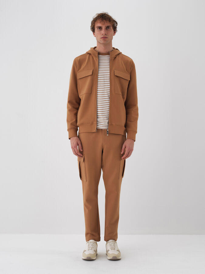 Camel Pamuk Dokulu Regular Fit Sweatmont - Xint