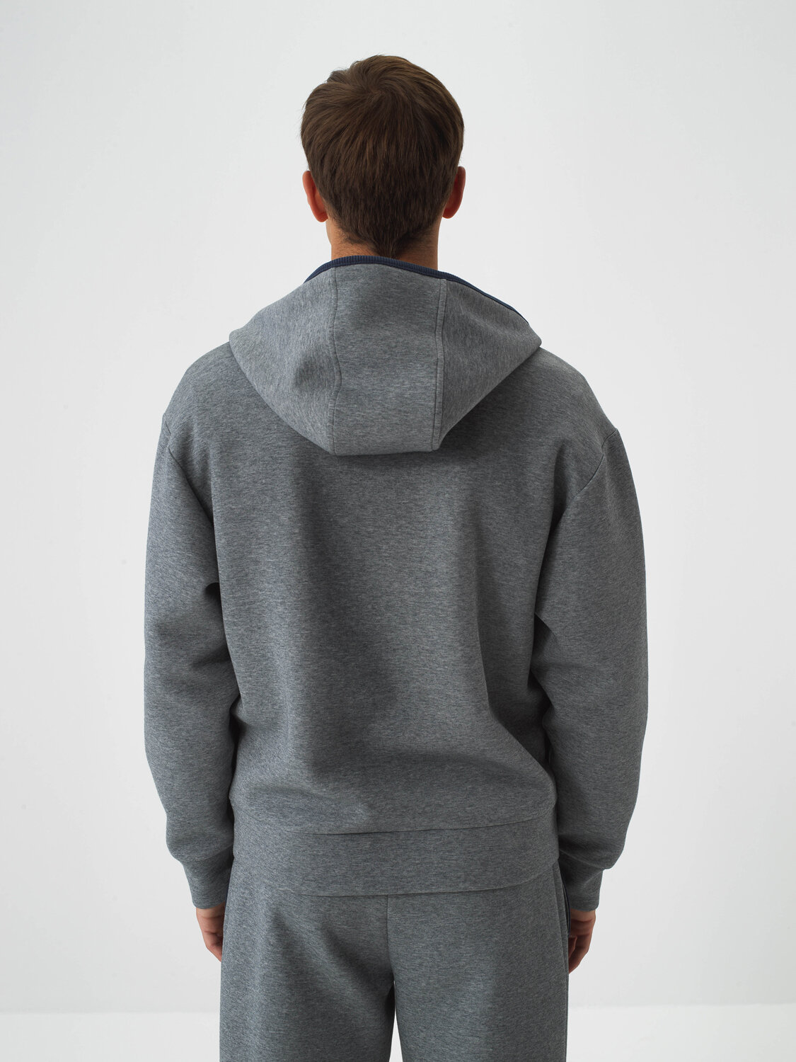 Gri Pamuk Dokulu Oversize Sweatmont - Xint