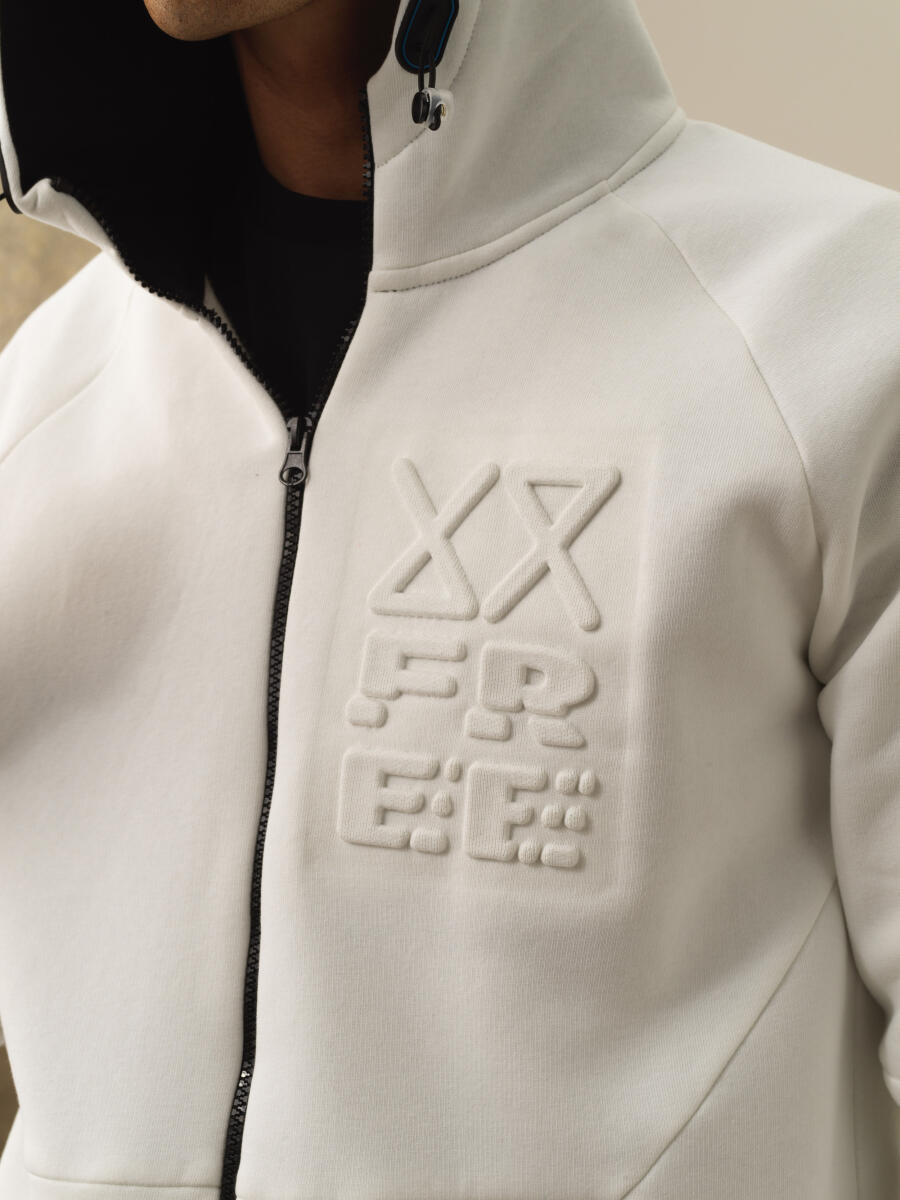 Kırık Beyaz Pamuk Dokulu Regular Fit Sweatmont - 3