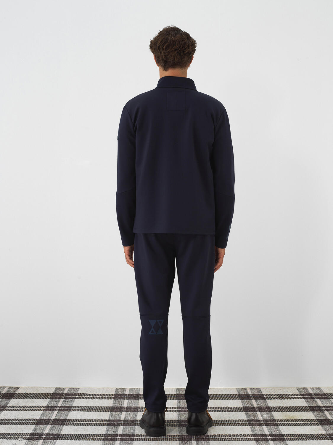 Lacivert Esnek Dokulu Regular Fit Sweatmont - 5