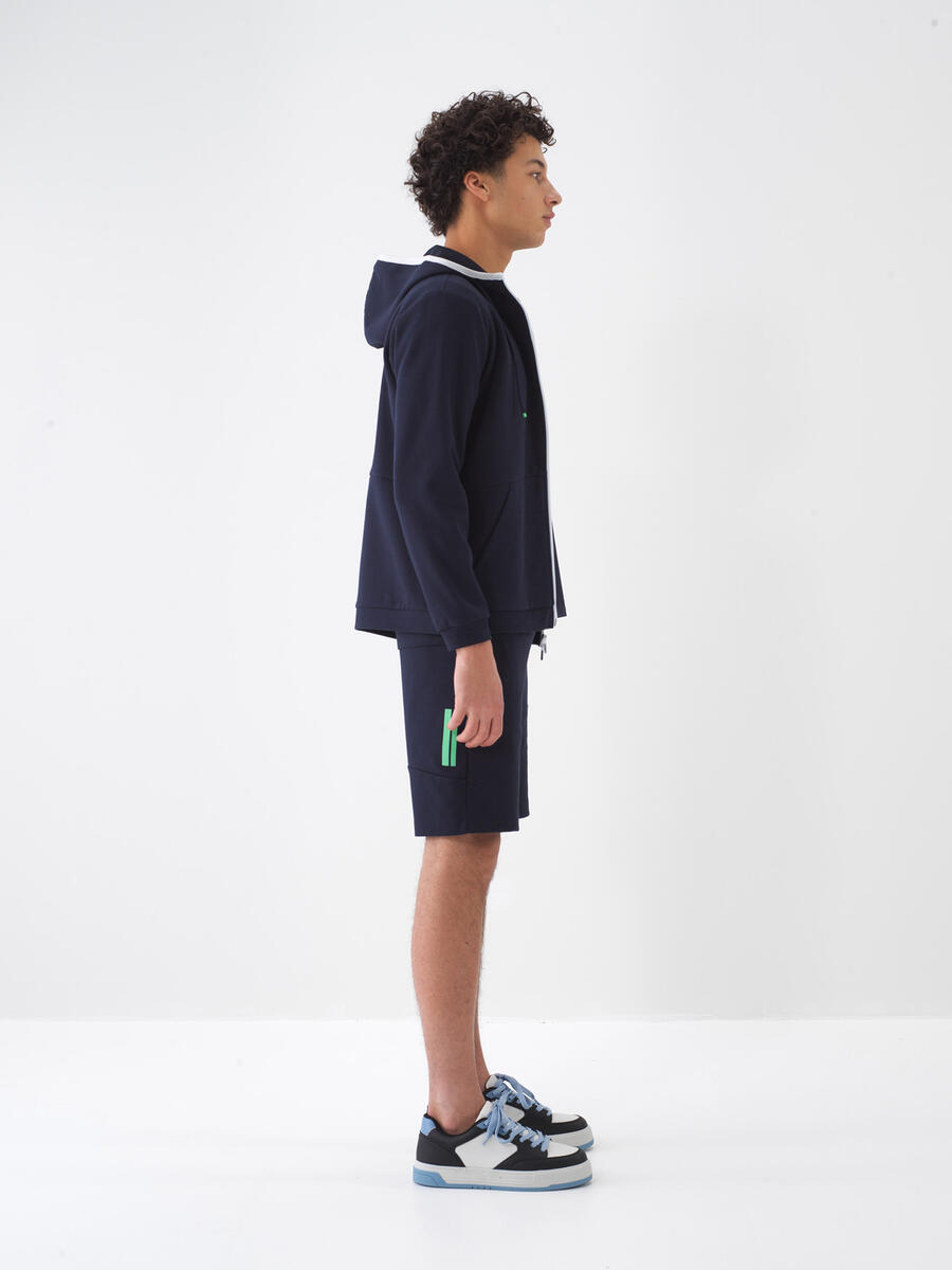 Lacivert Regular Fit Pamuklu Sweatmont - 3