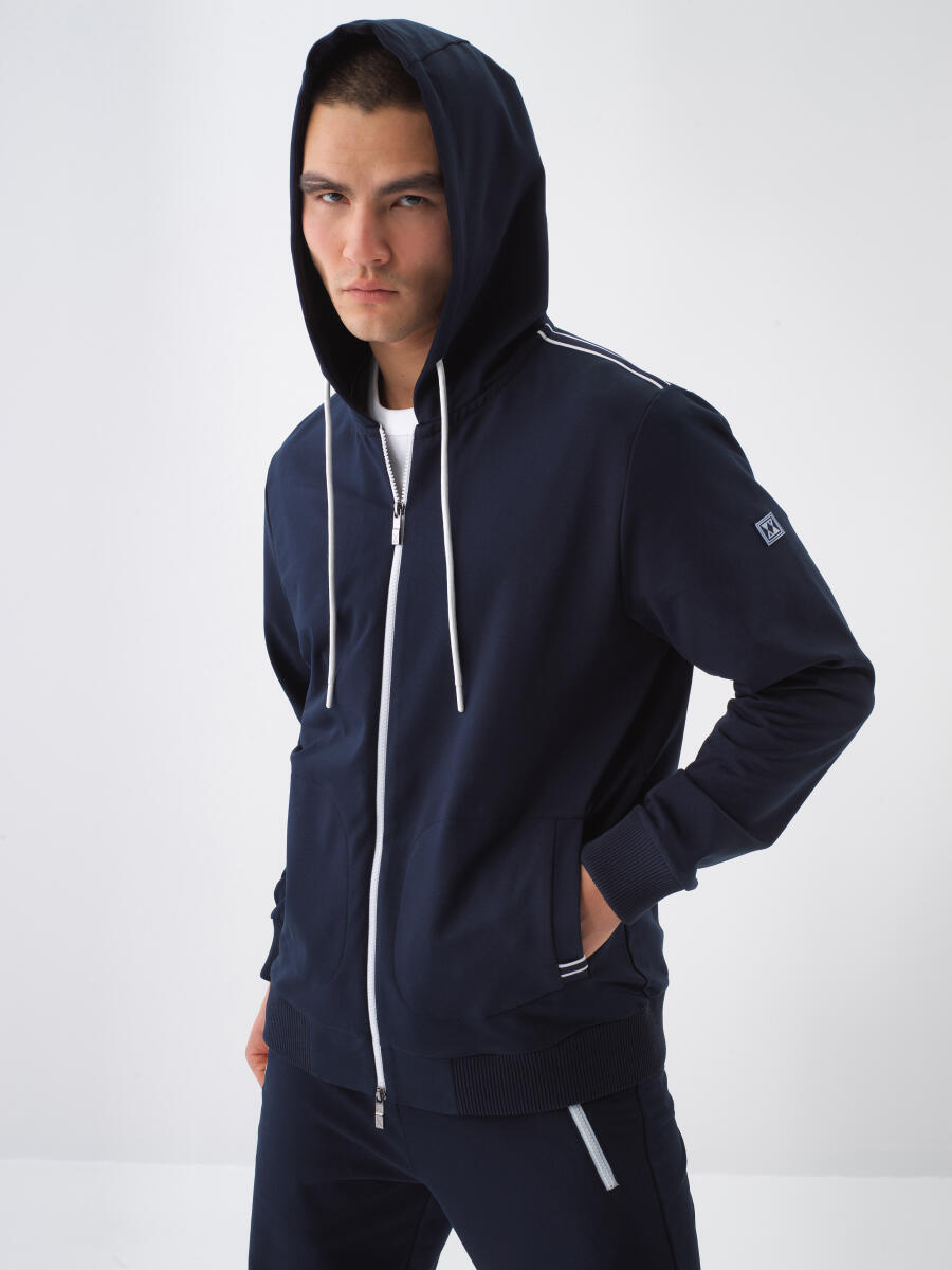 Lacivert Slim Fit Pamuklu Sweatmont - 3