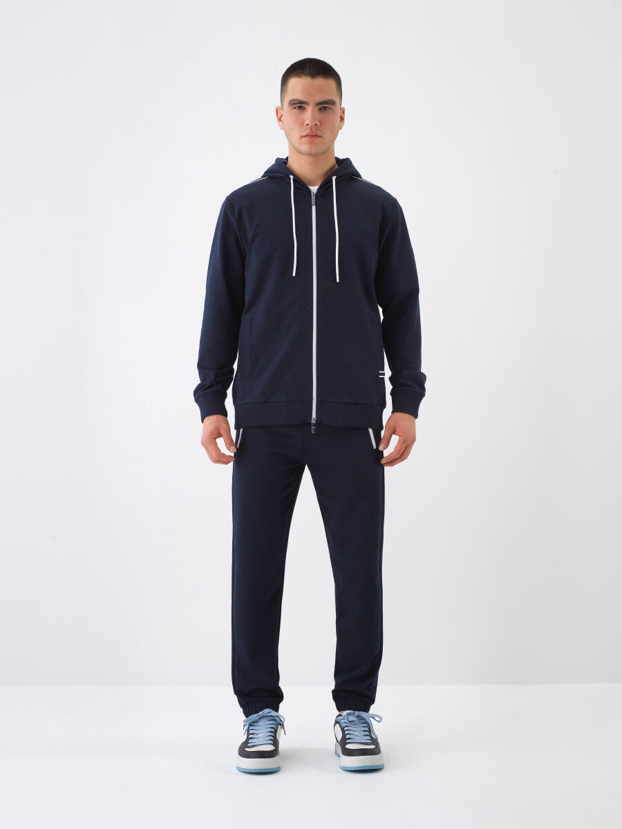 Lacivert Slim Fit Pamuklu Sweatmont - 2