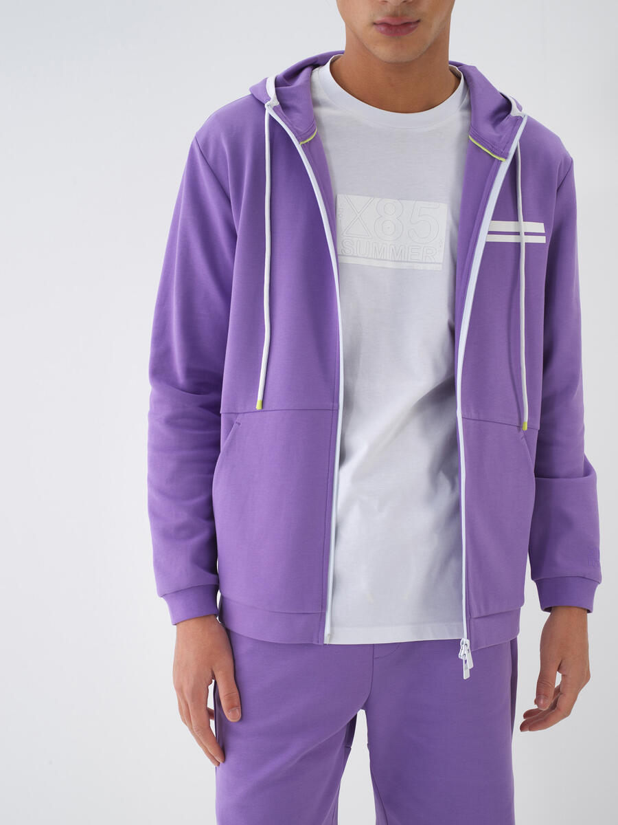Lila Regular Fit Pamuklu Sweatmont