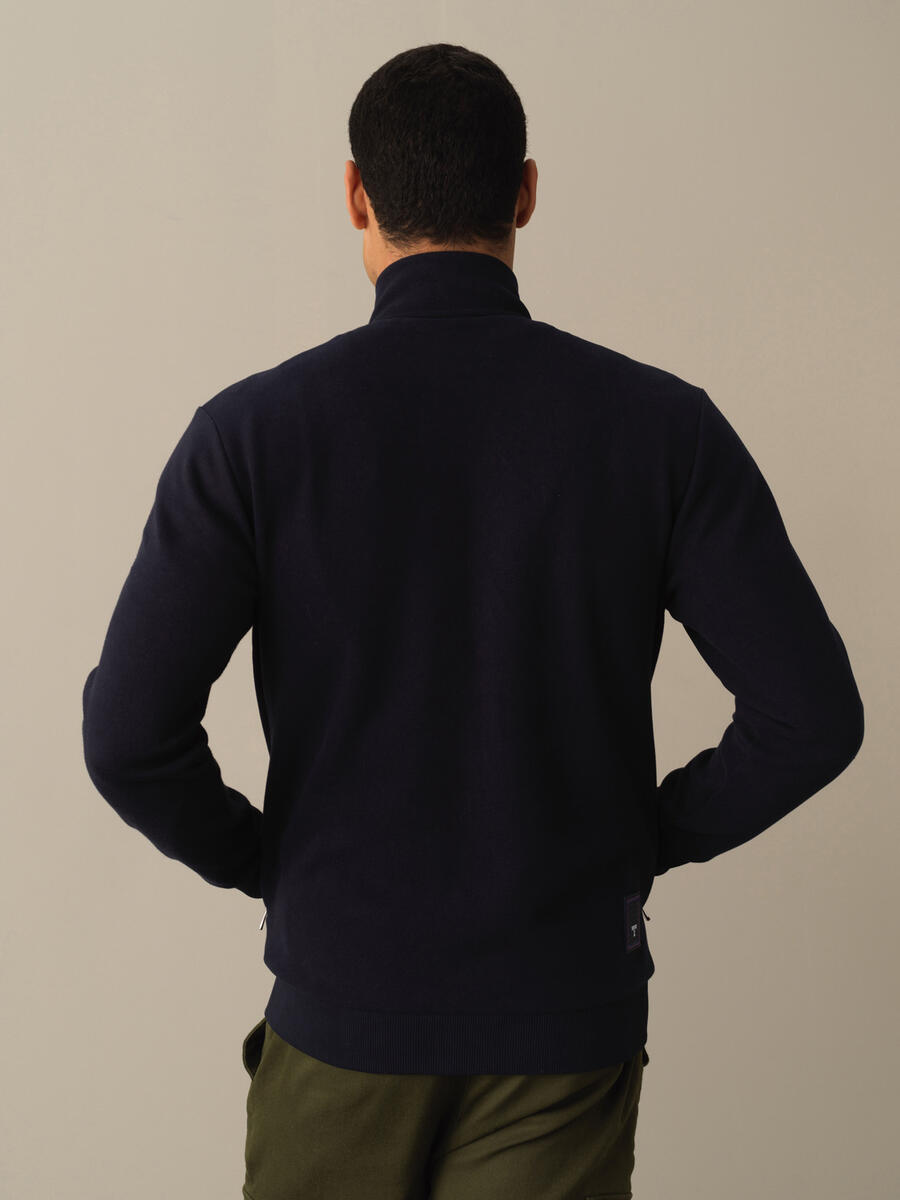 Lacivert Pamuk Dokulu Regular Fit Sweatmont - 3