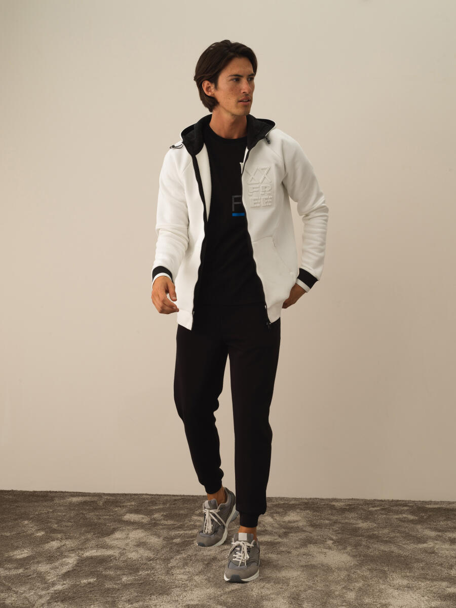 Beyaz Regular Fit Sweatmont - 2